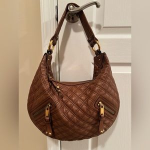 Marc Jacobs saddle brown leather quilted shoulder bag